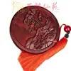 Espejo Pequeño de Sándalo Verde, Espejo de Maquillaje Portátil, Espejo de Tocador Estilo Antiguo Yiming Xianyuan, Espejo Pequeño Redondo de Loto