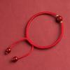 Pulsera de Piedra en Bruto de Cinabrio Natural con Mantra de Seis Palabras, Joyería Tejida con Hilo Rojo para Mujeres y Hombres, Pulsera de la Paz, Pulsera de Cinabrio
