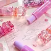 Goma de Borrar Labial de Gato Kt de Cristal de Dibujos Animados Goma de Borrar Linda con Forma de Bolígrafo con Luz para Materiales de Papelería de Aprendizaje para Estudiantes de Primaria