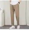 Pantalones Casuales de Caída Nueva Colección Otoño para Hombre, Pantalones Elásticos de Nueve Puntos de Alta Gama Resistentes a las Arrugas, Pantalones de Vestir Rectos Ligeramente Cónicos