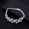 Europa e Estados Unidos transfronteiriços simples Coringa Diamante Diamante Geométrico diamante personalidade garra corrente pulseira joias vendas diretas de fábrica
