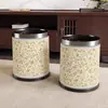 Nueva Sala de Té de Estilo Chino, Casa de Té, Cubo de Basura Redondo de Cuero, Uso en Habitación de Hotel, Sala de Estar Retro de Estilo Chino, Alto Valor Estético