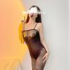 Nuevo estilo de ropa interior sexy para mujer, medias de seda con escote de rosa, ropa de una pieza, perspectiva de tentación, calcetines de una pieza abiertos sin despegar.