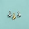 Mini pingente de estrela do mar em prata esterlina S925, estrela de cinco pontas, pulseira de pérolas de cristal com contas feitas à mão, acessórios de estrela
