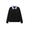 Camisa Polo de retazos de alta gama con cuello de rayas, estilo dos piezas falsas para hombre, diseño de nicho para primavera y otoño, sudadera de manga larga estilo universitario