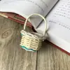 Accesorios para muñeca B Mini canasta pequeña tejida a mano de bambú canasta de ratán estilo artículos varios de chica Mori accesorios de tela pequeños para fotografía canasta de flores