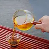 Juego de Té Kung Fu con Mango de Madera Vidrio de Borosilicato Alto Taza de Filtración, Separación de Agua y Té Jarra de Té con Mango