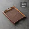 Bandeja de té de ratán macizo, bandeja de madera para hotel, bandeja rectangular de bambú para servir tazas de té estilo americano para el hogar, vintage