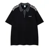 Ropa para Hombre Ins Retro Americano Camiseta Negra de Manga Corta con Hombro Caído, Estampado de Caballo en Racimo y Diseño de Letras, Peso Pesado Holgada Estilo High Street