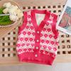 Casaco Suéter Cardigan Feminino com Forro de Lã Espessado Moda Suéter de Tricô Infantil Top Xadrez de Bebê