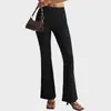 Calça Flare de Cintura Alta Secagem Rápida Estilo Europeu e Americano para Mulheres, Venda Quente Transfronteiriça Skinny com Efeito Levanta Bumbum Elástica Longa Flare, Calça Esportiva