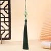 Hebilla de Seguridad de Jade Colgante de Borla Estilo Chino Borla de Solapa Hanfu Decoración de Marcapáginas Abanico Redondo Qipao Adorno Pequeño Hecho a Mano