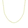 Corrente Onda d'Água em Prata Esterlina S925 com Ouro 18K para Mulheres, Corrente Lisa Exquisita, Moderna e Versátil, Luxo Simples e Acessível, Corrente de Clavícula de Alta Qualidade no Atacado