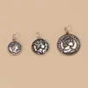 Atacado Pulseira Trançada de Prata de Lei 925 Prata Tailandesa Acessórios DIY Pulseira Colar Pingente Medalha Redonda Rainha Britânica Estilo Coreano