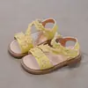 Sandalias Florales Estilo Francés para Niñas Pequeñas Verano 2025 Nuevos Zapatos de Princesa Coreanos para Bebés con Punta Abierta Zapatos de Playa para Niñas Pequeñas