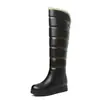 40-43 Botas Largas Cálidas de Suela Plana para Otoño e Invierno con Aumento Interno de Altura, Botas hasta la Rodilla con Cremallera Lateral, Botas de Nieve