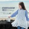[Estilo Perezoso Francés Estilo Occidental Camisa Encaje Traje] Camisa Rayada para Niñas Primavera Nueva Versátil Urbana Falso
