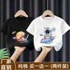 Top de Algodão Puro Roupas de Verão para Bebê Camiseta Base Estilosa com Desenho Camiseta da Moda Camiseta para Meninos 2026 Nova Manga Curta de Verão para Crianças