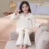 Pijama lindo de algodón puro para niñas 2026 nuevo de primavera y otoño ropa de otoño para niñas de algodón 100% manga larga holgada ropa para el hogar para uso en exteriores