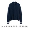 Outono e Inverno Novo Casual Versátil Solto Gola Alta Zíper Pulôver Suéter de Tricô Suéter de Cashmere para Mulheres 100% Cashmere Puro