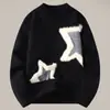 Fábrica de Origen Suéter para Hombre Moda Tendencia Marca Jacquard Patrón de Estrella Tejido para Hombre Holgado Casual Camiseta Base