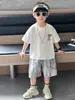 0708 Conjunto de Verano de Manga Corta para Niños 2026 Nuevo Conjunto de Dos Piezas de Moda para Niños, Ropa Infantil Fresca y Elegante