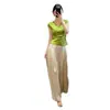 Hermoso, Ligero, Lujoso, Gama Alta, Estilo Occidental, Rejuvenecedor, Nuevo Estilo Chino, Elegante Verde, Blusa de Botones en Verano