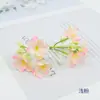 Simulación 4 tenedor flor de jazmín cadena DIY material hecho a mano flor de seda pequeña cadena de flor de cerezo tocado accesorios para ropa flor artificial floral