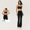 Conjunto de Yoga Doble 6 de Licra para Mujer, de Cintura Alta, Levanta Glúteos, con Cordón, Conjunto de Fitness, Ajuste Ceñido, Atuendo Deportivo Adelgazante