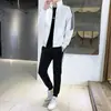 Novo terno masculino outono 2024 moda coreana terno cardigã bonito duas peças jovem uma geração de cabelo