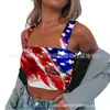 AliExpress Amazon E-commerce Transfronteiriço para Camiseta de Verão Feminina Estampada Sem Mangas Justa Mostrando o Umbigo