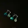Pendientes Franceses Vintage [Frescura Menta] Diseño Retro de Nicho Pendientes de Lujo Elegantes
