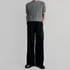 Pantalones Rectos de Caída Suelta Color Sólido Estilo Coreano High Street para Hombre Moda Otoño Simples Frescos Traviesos Resistentes a las Arrugas de Largo Completo Casuales