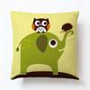 Funda de almohada de lino con animal de dibujos animados lindo elefante suministro de fabricantes de plataforma transfronteriza funda de cojín para coche sofá