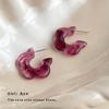 "Salsa de ciruela" moda dulce aretes acrílicos de halo temperamento suave aretes de flor púrpura uva degradado