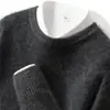Otoño/Invierno 2026 Nuevo Suéter Básico de Punto de Cachemir para Hombre Cuello Redondo Holgado Color Sólido Casual Talla Grande