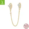 Yinziyun Série Original Outono Dourado Acessórios Pingente DIY Pinha Borboleta Prata Esterlina S925 Banhado a Ouro Contas de Vidro