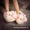 Pantuflas de felpa de animales de dibujos animados acolchadas de invierno para cabello transfronterizo, bolsa cálida para el hogar, dormitorio, zapatos de algodón para piso