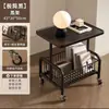 Mesa lateral de sala de estar, mesa de sofá elegante, mesita de té de noche de oficina de esquina, mini estante de almacenamiento, carrito móvil, mesa auxiliar pequeña