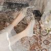 Zapatos de tacón alto con punta puntiaguda para mujer, tacones gruesos, primavera y verano 2024, nuevos zapatos de boda, zapatos de novia, zapatos de cristal