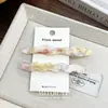 Grampo de Cabelo Retrô Coreano de Acetato com Pérolas Presilha Bico de Pato Moda Franja Lateral Acessório de Cabelo Adorno de Cabeça