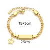 Pulsera de diseño de letras de tarjeta curva simple de personalidad DIY para niños, sensación de mariposa, amor, estrella de cinco puntas, combinación, pulsera de acero de titanio
