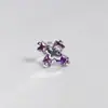 Uña de labio cruzada incrustada con circonita uña de cartílago de la oreja decoración de labio de acero inoxidable 1.2 espiral exterior ins nueva joyería de perforación al por mayor
