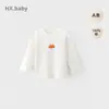 Nova Camiseta de Algodão Puro para Primavera e Outono, Nova Camiseta Básica Simples de Algodão para Outono e Inverno, Camiseta Casual Estilo Coreano