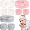 [Exclusivo da Amazon] lavagem facial máscara de maquiagem banheiro de casa faixa de cabelo pulseira de lavagem facial terno faixa de cabelo terno