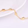 Pulsera chapada en oro con forma de corazón de melocotón, joyería de una generación de cabello, hecha con oro de placer de Laos