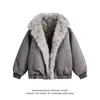 Estilo Nuevo Invierno 2025 Abrigo de Algodón Zuo Shan Diao con Piel Integrada Chaqueta Corta Espesa con Cuello de Piel para Hombre Abrigo de Algodón de Alta Gama Moderno