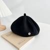 Outono e Inverno Novo Padrão B Boina Estilo Coreano Moda Internet Popular Retro Pintor Chapéu Feminino Rosto Pequeno Artístico All-match Hat