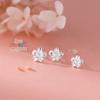 Brincos de Prata Pura 999 Nalan com Fio de Flor Brilhante, Fresco e Doce, Joia Elegante para Orelha para Mulheres M05312