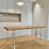 Mesa de Comedor Colgante Acrílico de Lujo Ligero Hogar Madera Maciza Mesa de Comedor Blanca Escritorio Creativo de Diseño Banco de Trabajo